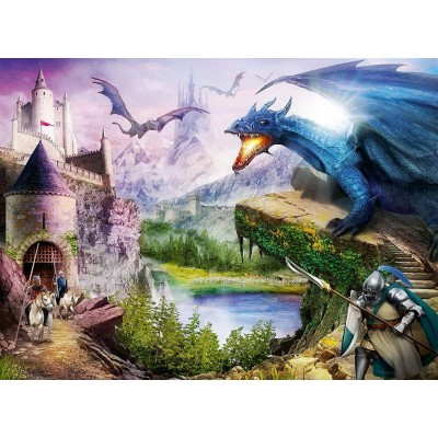 Puzzle Ravensburger-12911 XXL Teile - Castle and Dragon