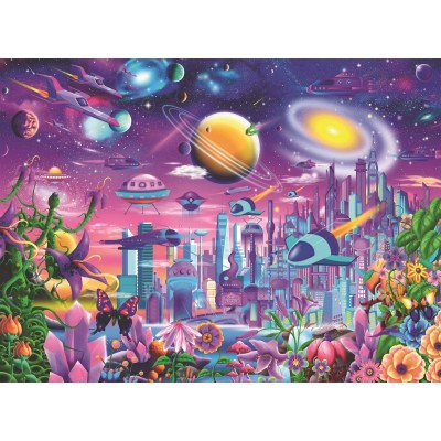 Puzzle  Ravensburger-13291 XXL Teile - Cosmic City
