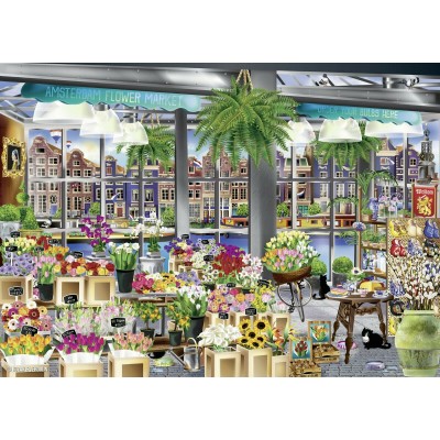 Puzzle Ravensburger-13987 Amsterdam Flower Market