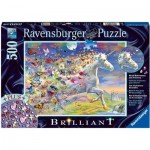  Ravensburger-15046 Brilliant Puzzle - Schmetterling Einhorn