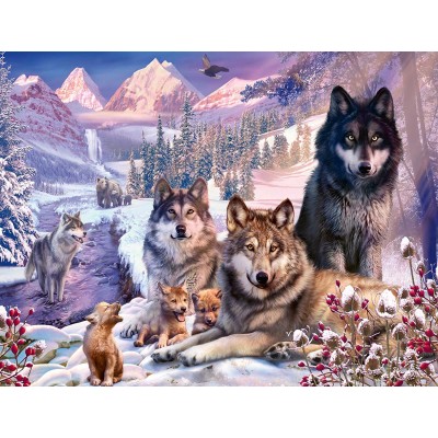 Puzzle  Ravensburger-16012 Wölfe im Schnee