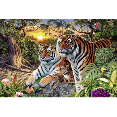 Puzzle Ravensburger-17072 Versteckte Tiger