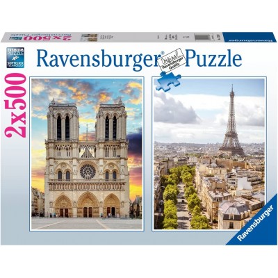  Ravensburger-17268 2 Puzzles - Paris, Frankreich