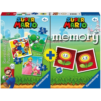 Ravensburger-20831 Multipack Super Mario - Memory und 3 Puzzles