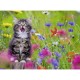 XXL Teile - Katze im Blumenmeer