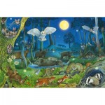 Puzzle  Schmidt-Spiele-56529 Tiere Nachts im Wald