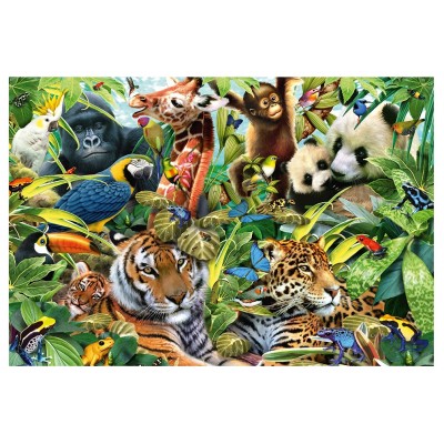 Puzzle  Schmidt-Spiele-57385 Kunterbunte Tierwelt