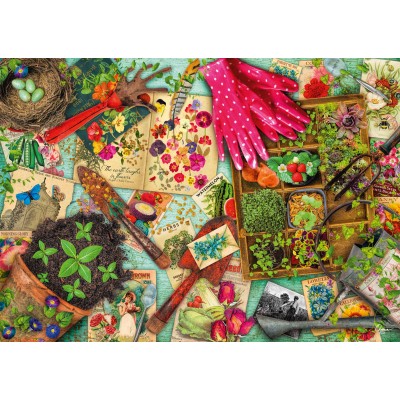 Puzzle  Schmidt-Spiele-57580 Aufgetischt: Alles für den Garten