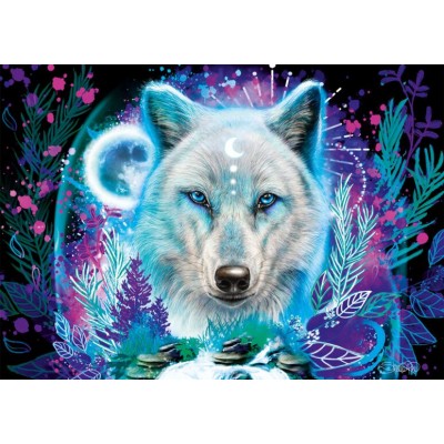 Puzzle Schmidt-Spiele-58515 Neon Arktis-Wolf