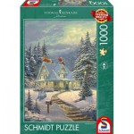 Puzzle  Schmidt-Spiele-59935 Thomas Kinkade - Am Heiligabend
