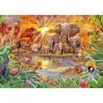 Puzzle  Schmidt-Spiele-59982 Tiere in Afrika