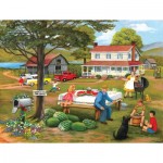 Puzzle  Sunsout-22143 XXL Teile - Familie beim Grillen