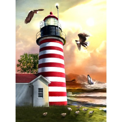 Puzzle  Sunsout-28542 West Quoddy Lighthouse
