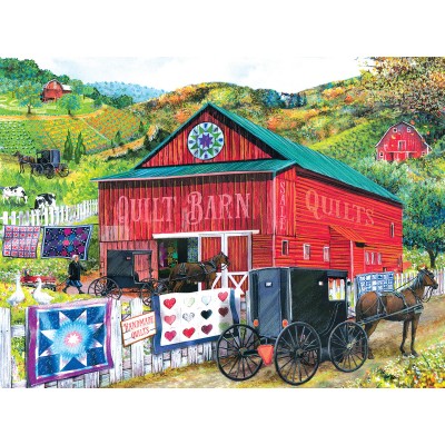 Puzzle Sunsout-28785 Tom Wood - Stopping at the Quilt Barn