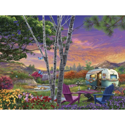 Puzzle  Sunsout-31416 XXL Teile - Camping im Paradies