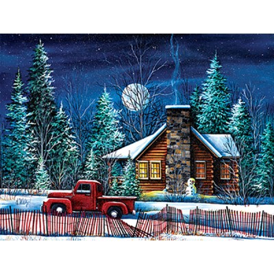 Puzzle  Sunsout-32735 XXL Teile - Night Watch Cabin