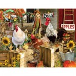 Puzzle  Sunsout-34896 XXL Teile - Lori Schory - Chickens on the Farm