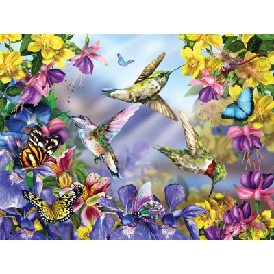 Puzzle  Sunsout-34919 XXL Teile - Butterflies & Hummingbirds
