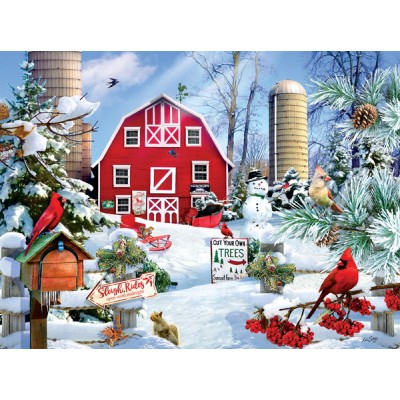 Puzzle  Sunsout-35025 Lori Schory - A Snowy Day on the Farm