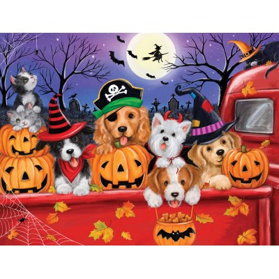 Puzzle  Sunsout-35322 XXL Teile - Red Truck Halloween