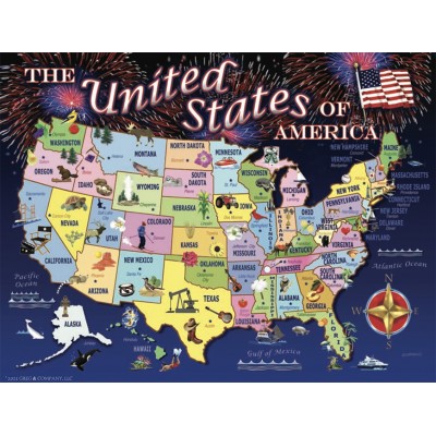Puzzle  Sunsout-37266 Greg and Company - United States Map