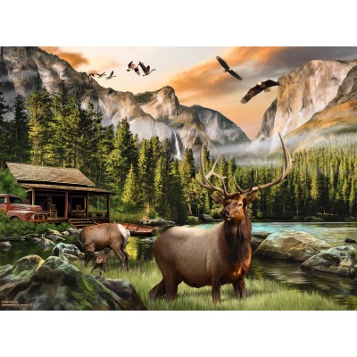 Puzzle  Sunsout-49004 Nigel Hemming - Elk Country