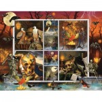 Puzzle  Sunsout-55924 Halloween Stamps: Skeleton Dance