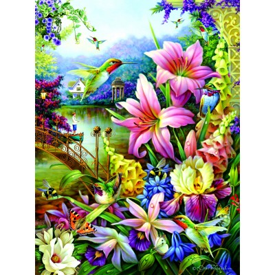 Puzzle Sunsout-61922 Garden by the River