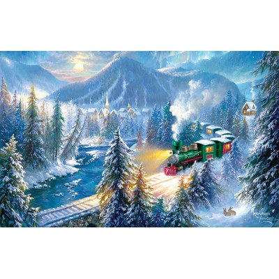 Puzzle  Sunsout-69830 Bergweihnachtszug