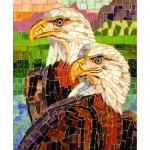 Puzzle  Sunsout-70722 Stained Glass Eagles