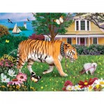 Puzzle  Sunsout-72030 Der Tiger-Spaziergang