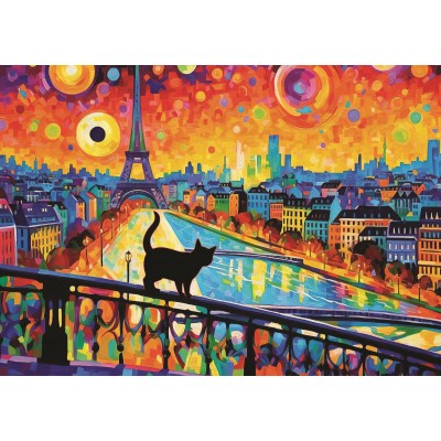 Puzzle  Trefl-10795 Katze In Paris