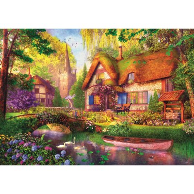 Puzzle  Trefl-10804 Tea Time: Das Woodland Cottage