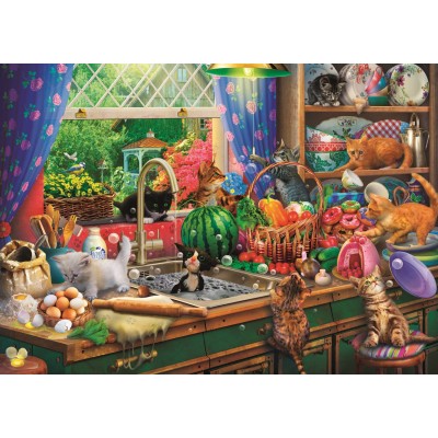 Puzzle Trefl-10839 Tea Time: Unruhestifter-Kätzchen