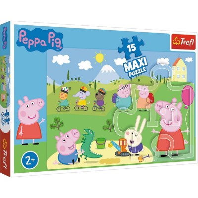 Puzzle  Trefl-14334 XXL Teile - Happy Day Peppa