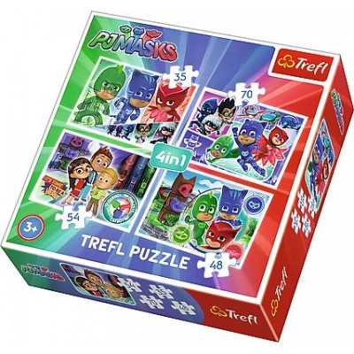 Trefl-34299 4 Puzzles - PJMasks