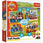 Puzzle  Trefl-34373 4 in 1 - Helpful Fireman Sam