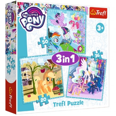 Trefl-34843 3 Puzzles - My Little Pony
