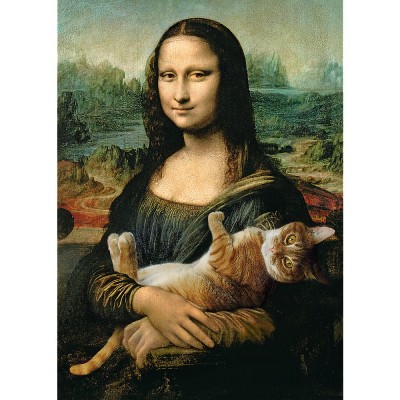 Puzzle Trefl-37294 Mona Lisa and Purring Kitty