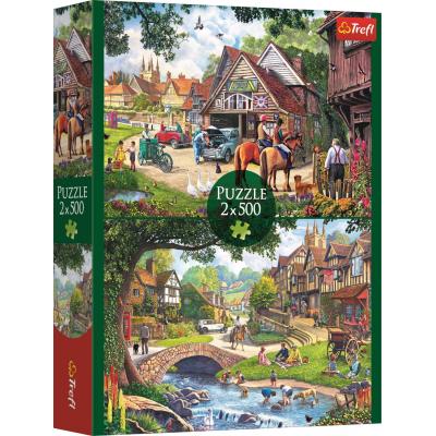  Trefl-37494 2 Puzzles - Idyllisches Leben