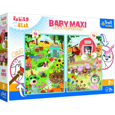  Trefl-43000 2 Puzzles - Baby Maxi Puzzle - Animal Babies