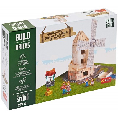 Puzzle Trefl-60984 Build with Bricks - Die Windmühle